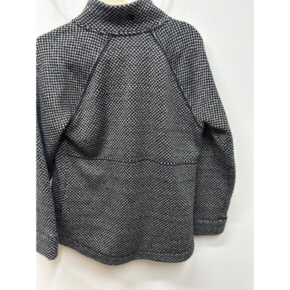 T By Talbots Womens M Black & White Houndstooth Full-Zip Jacket - Picture 7 of 9